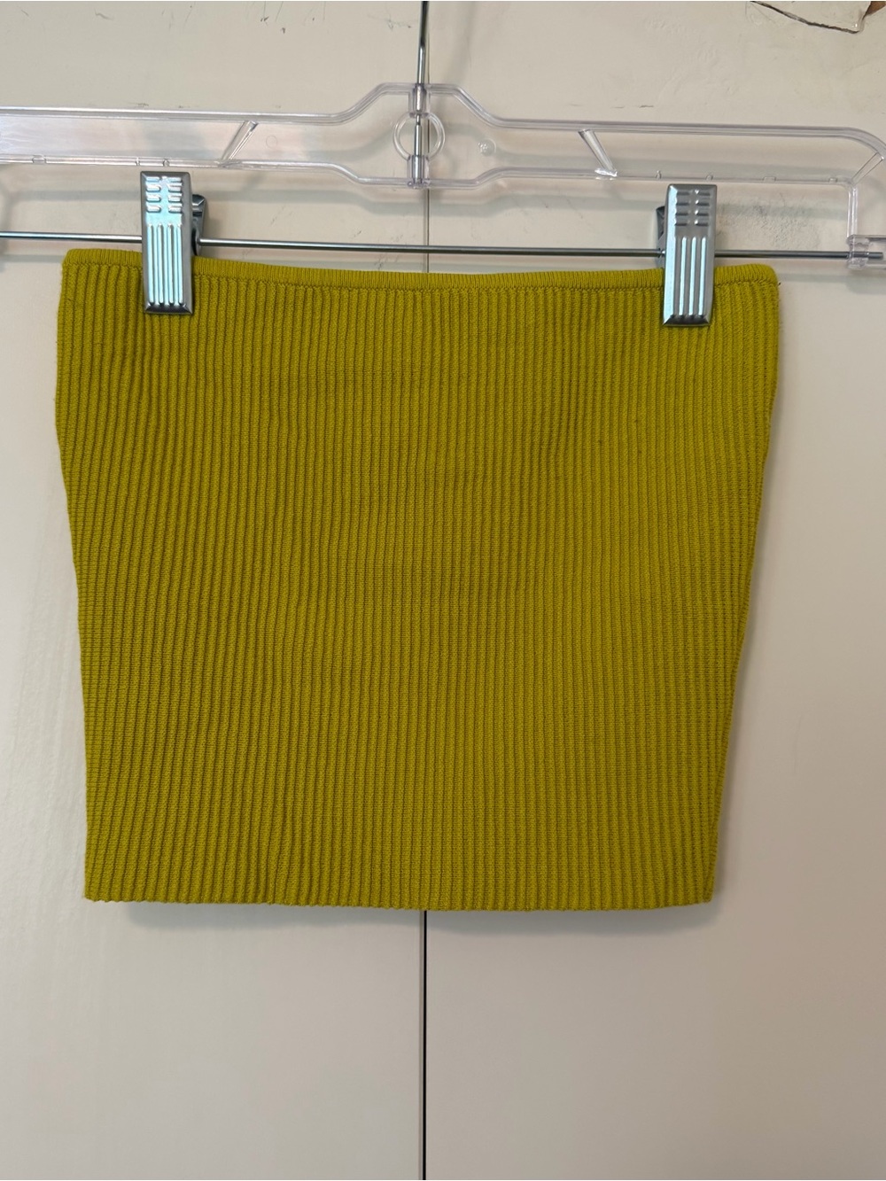 Aritzia‎ Babaton Sculpt Knit Yellow Tube Top